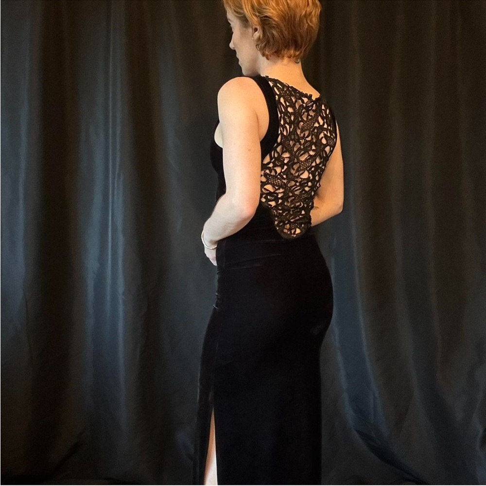 Black Velvet Evening Gown Y2K
